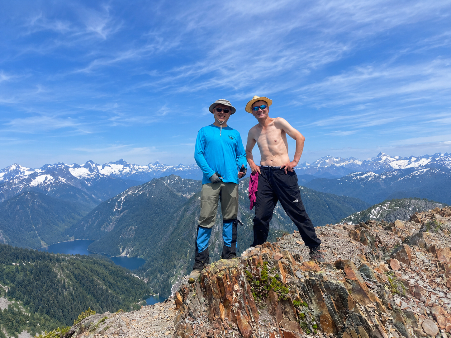 Victor and Patrick celebrating on Mount Brunswick summit