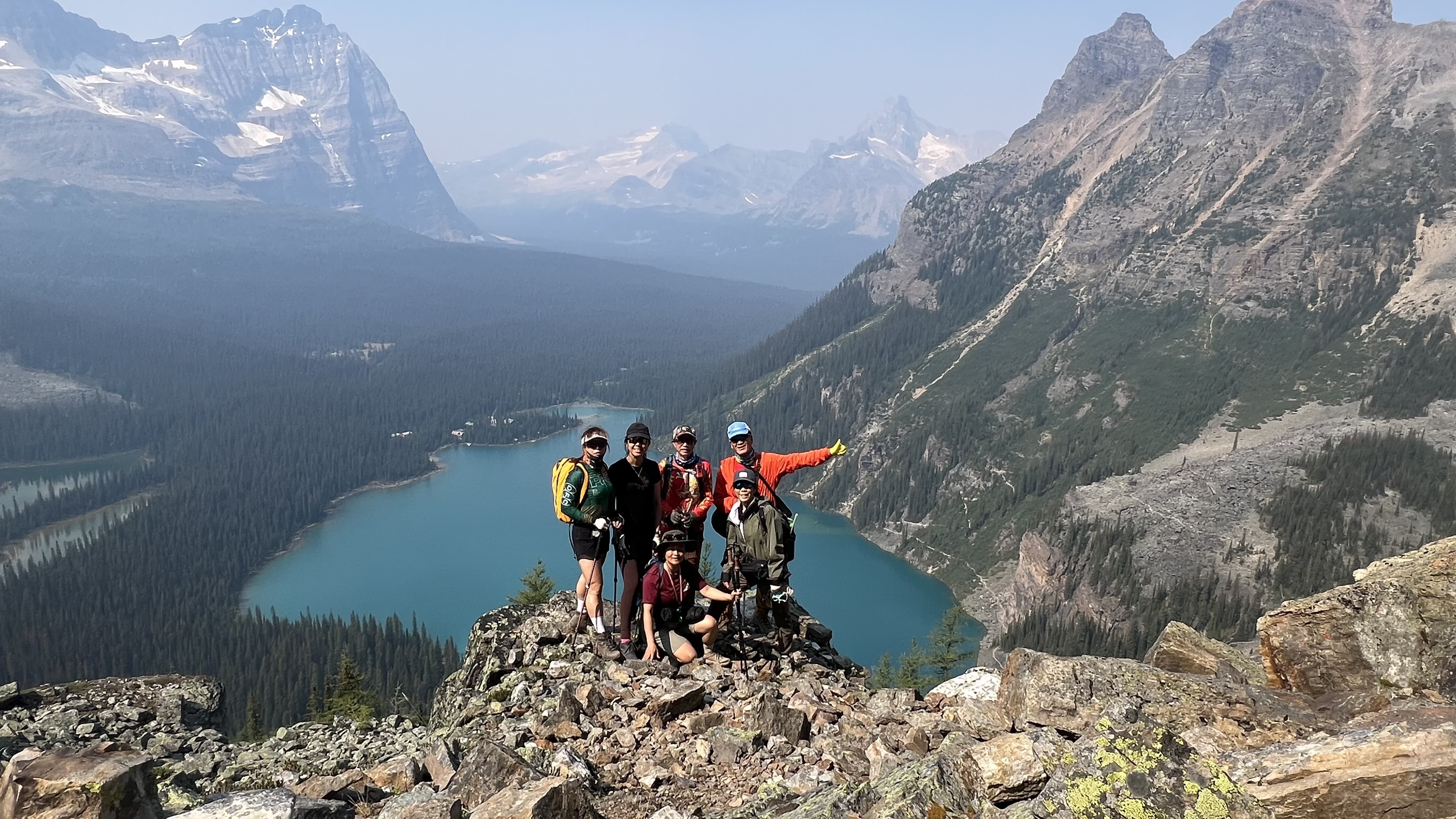 Group shot at Lake O'Hara viewpoint