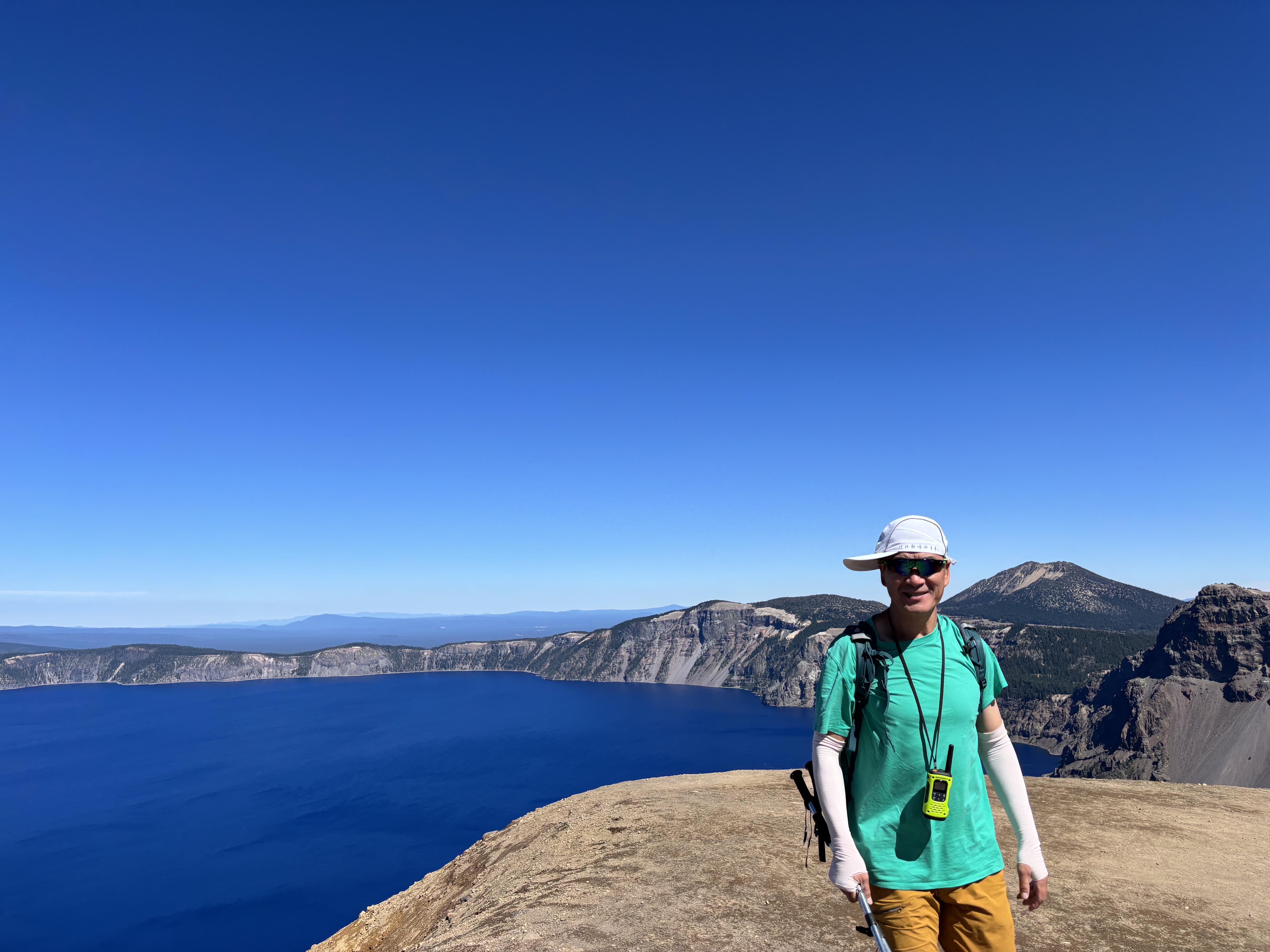 Patrick at Garfield Peak overlooking Crater Lake