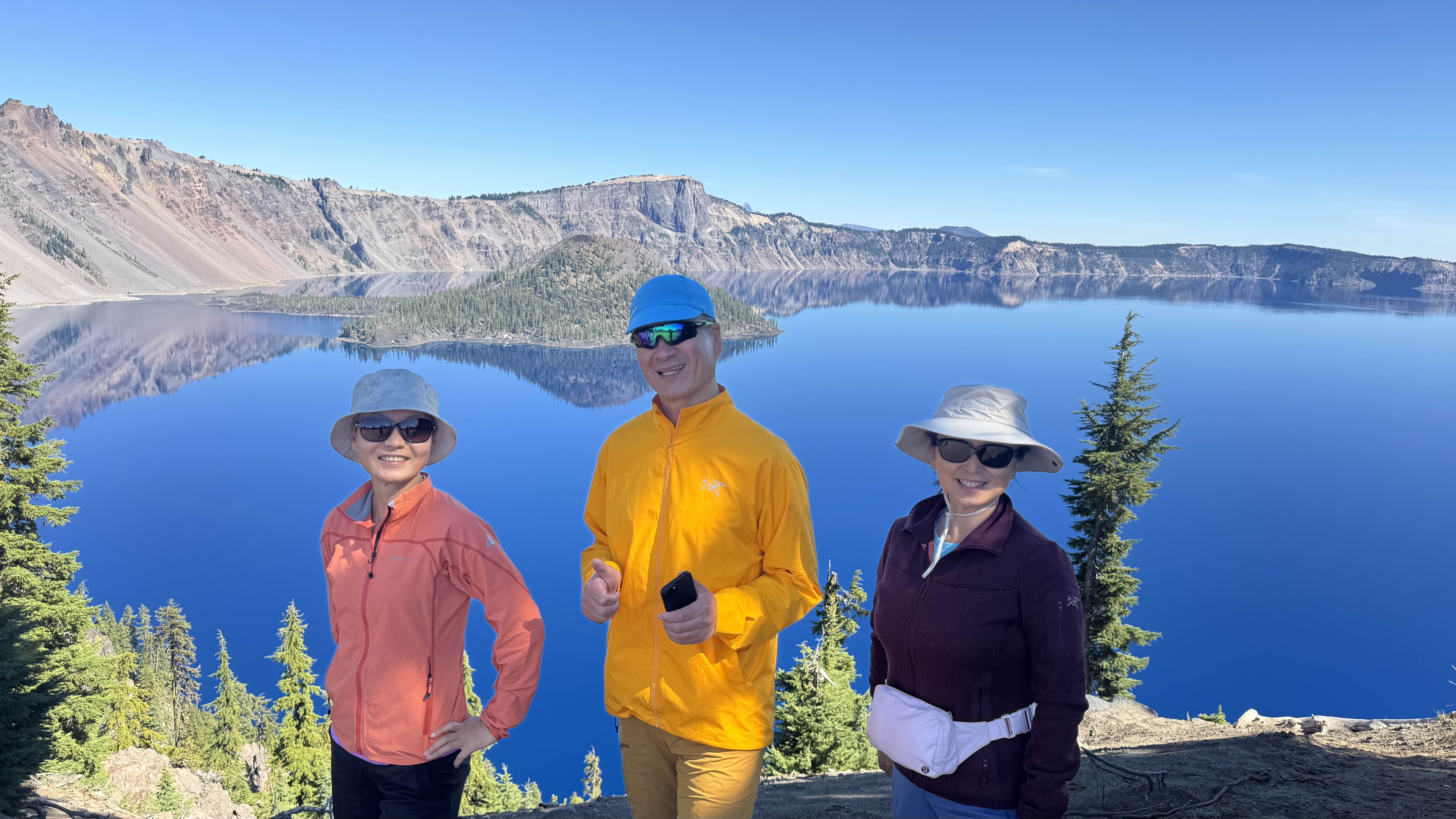 Jane, Patrick and Rebecca at Crater Lake