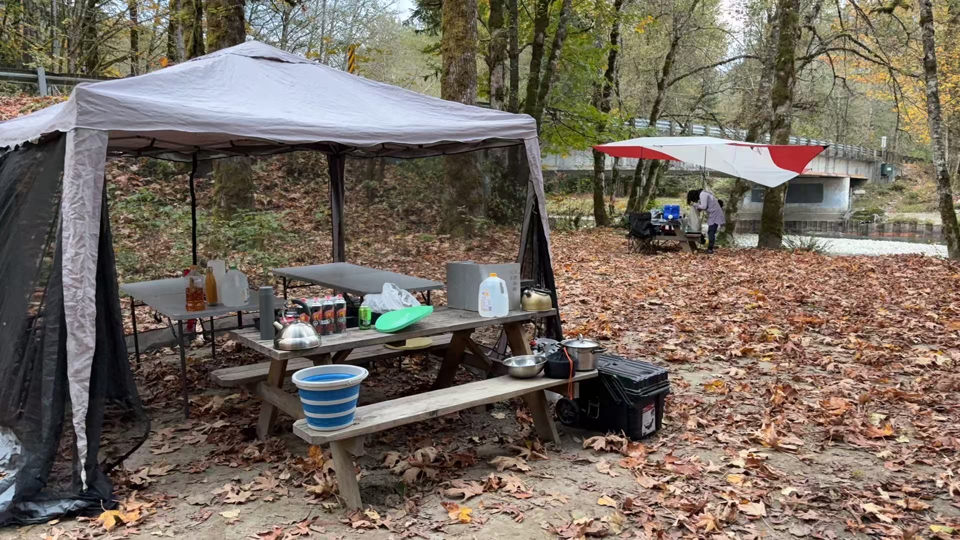 Canopies at the campsite