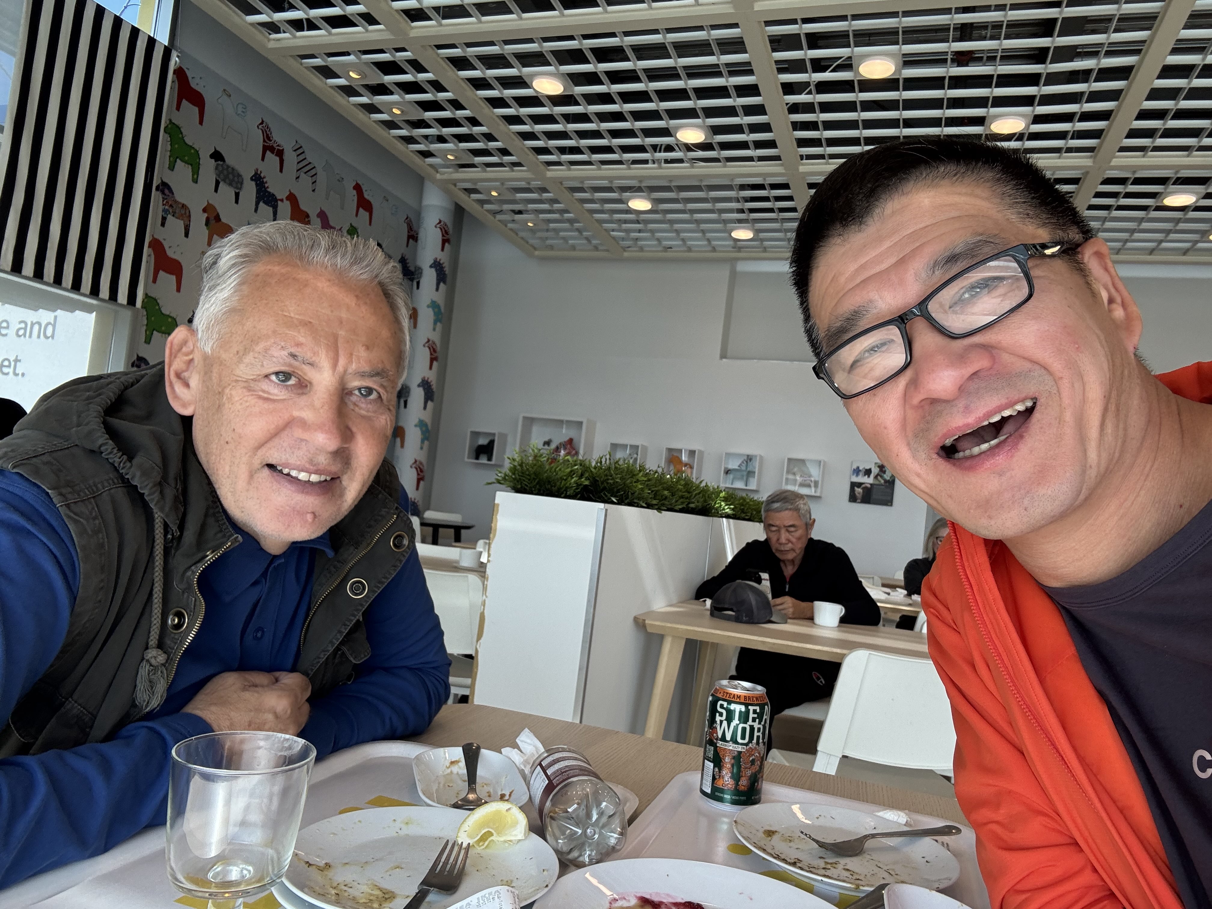 Kosta and Patrick at Uncle Joe's Buffet in Burnaby in October 2026