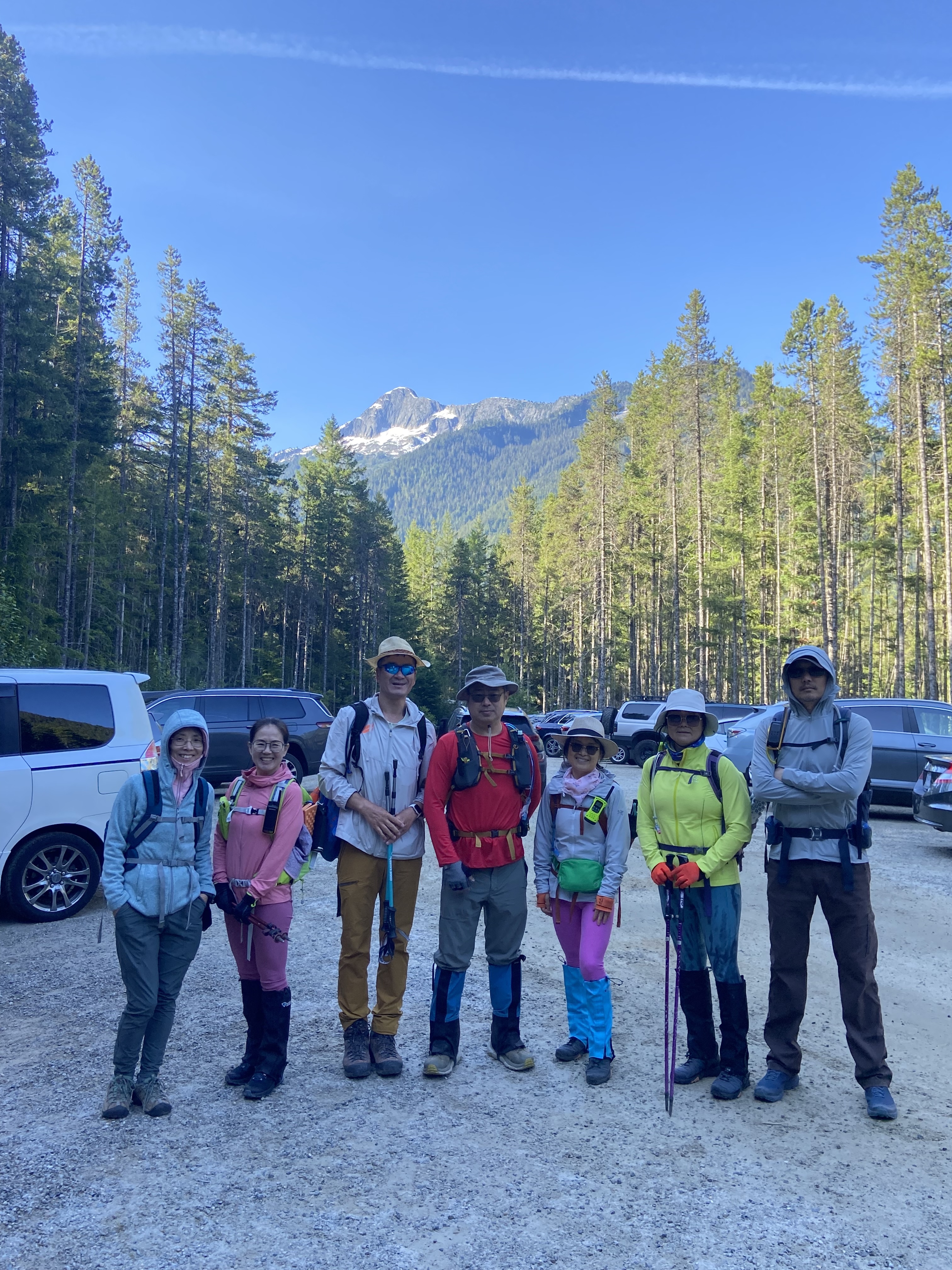 Group photo at parking lot