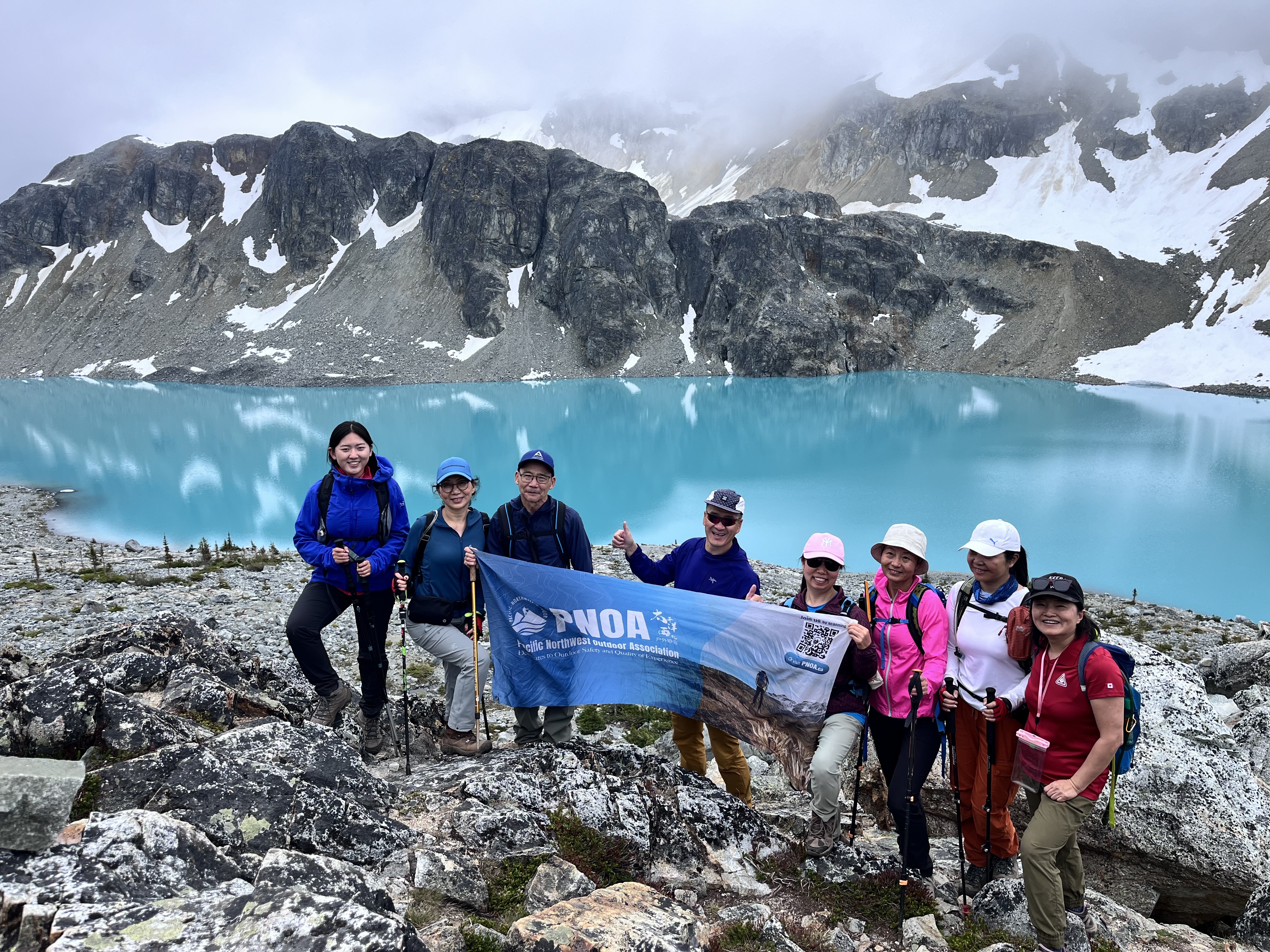 Group photo at Wedgemount Lake