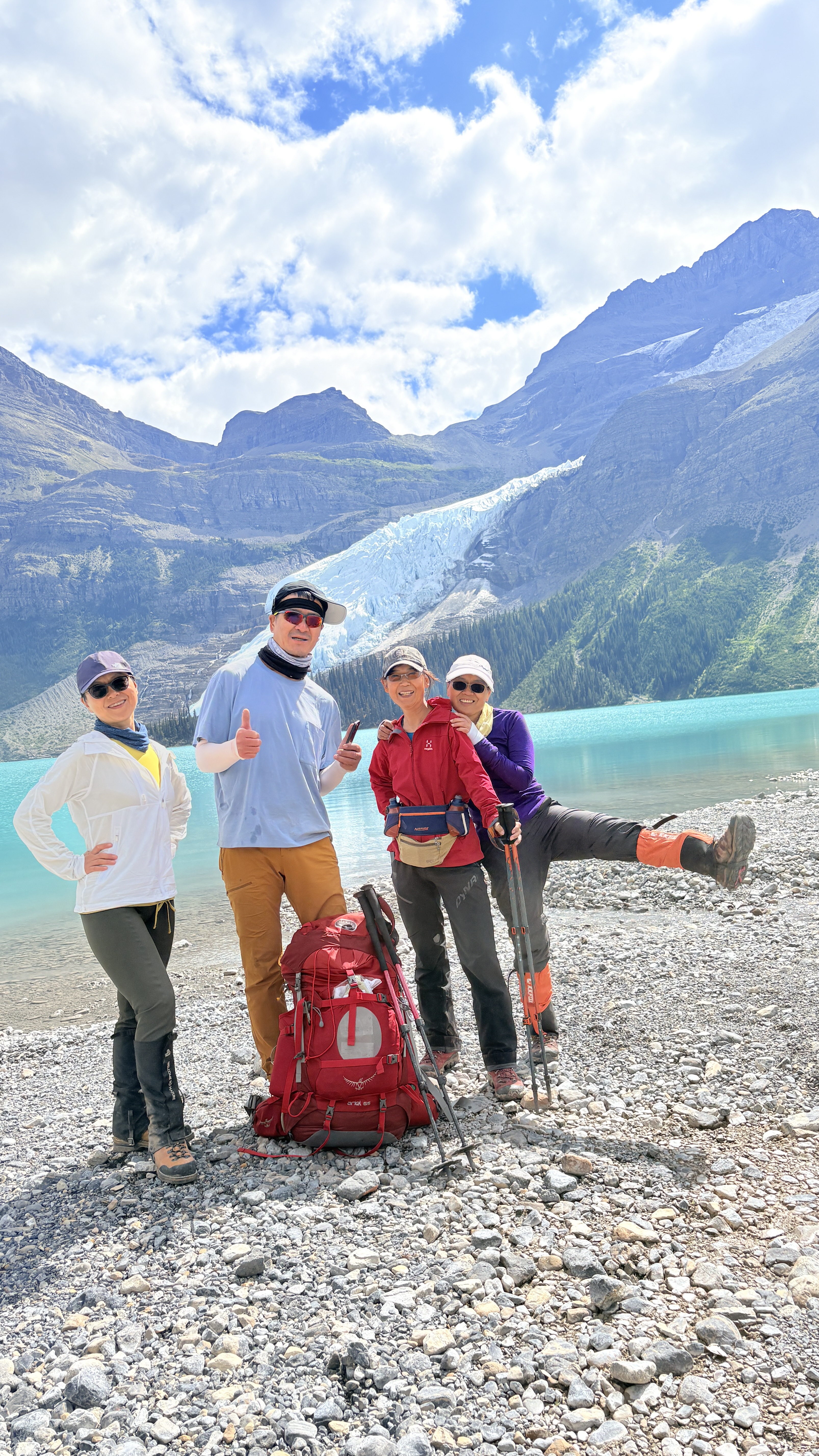 Patrick with Yanjuan, Lily and Huixin at Marmot campground