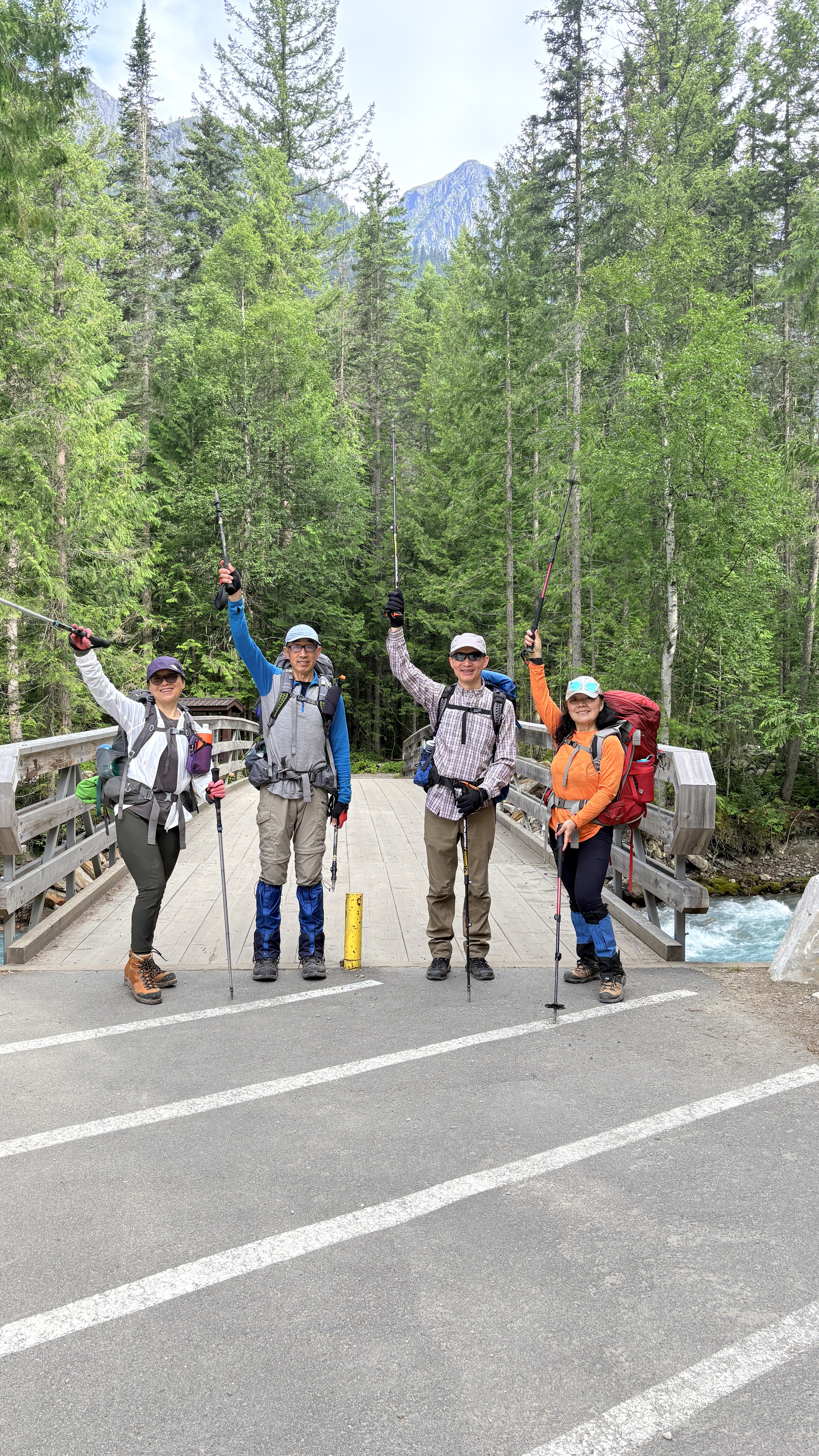 Rob's car team photo at Trailhead bridge