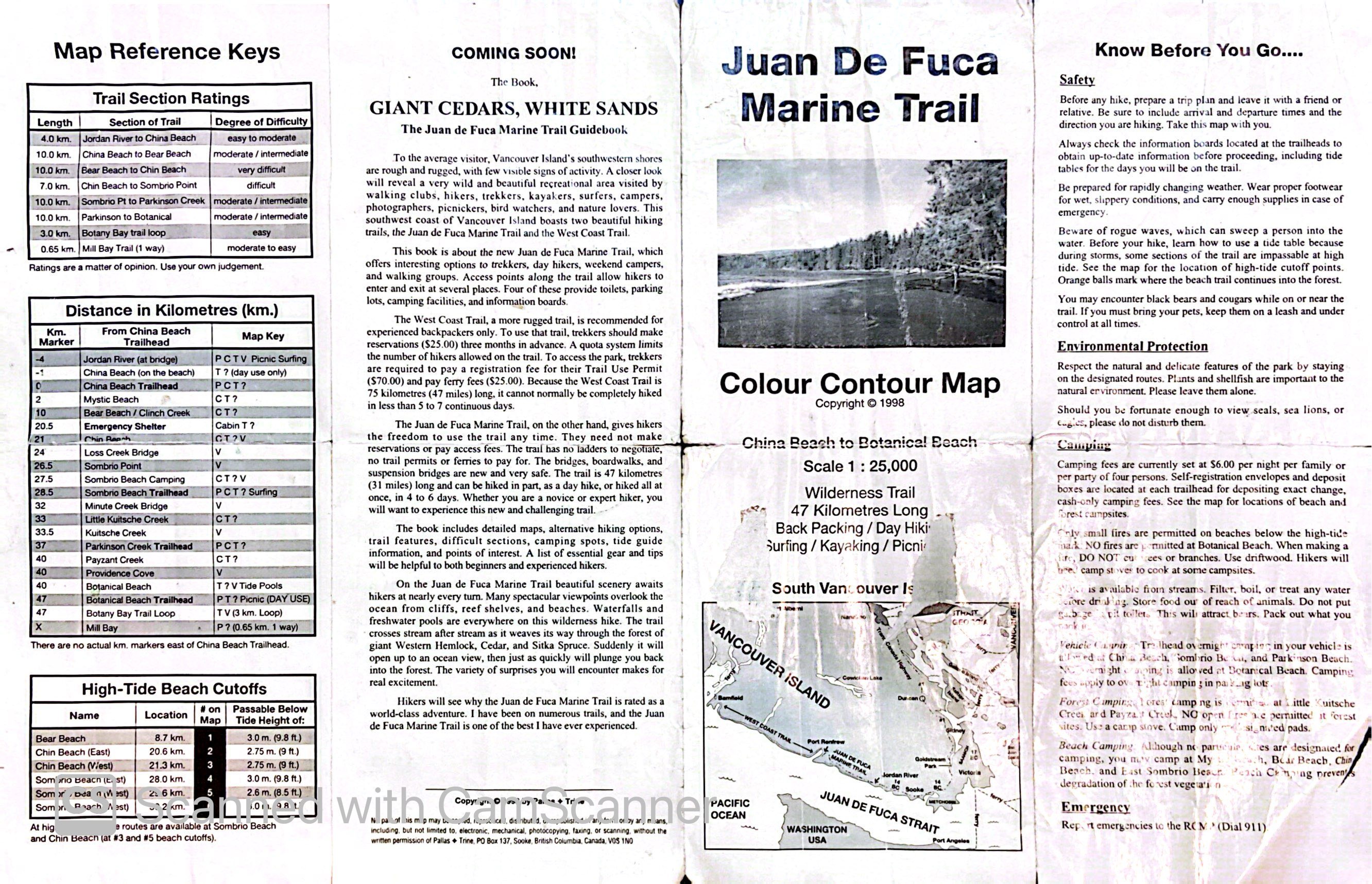 Juan de Fuca Marine Trail map 1/2