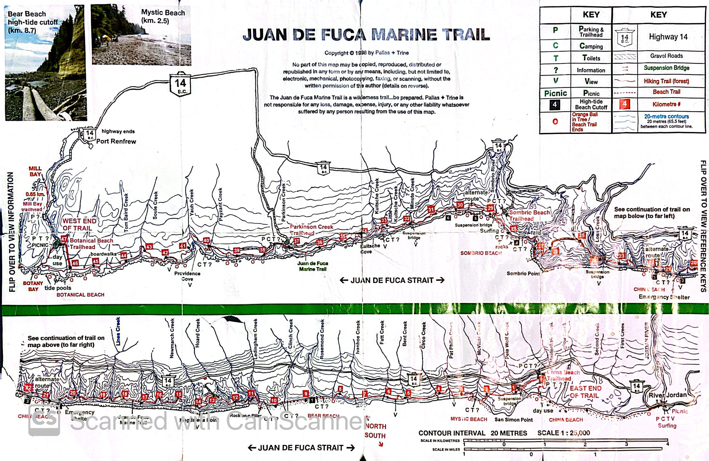 Juan de Fuca Marine Trail map 2/2